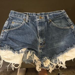 Hand cut wrangler jean shorts